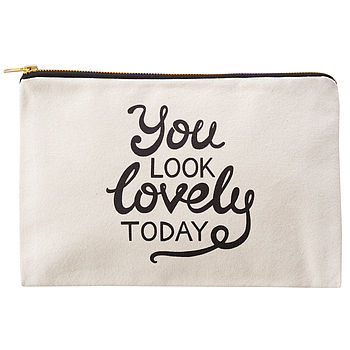 'You Look Lovely Today' Canvas Pouch, 4 of 9