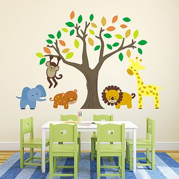 Jungle Animals And Tree Wall Stickers, 3 of 4