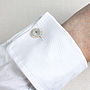Mother Of Pearl And Silver 'Gorgeous' Cufflinks, thumbnail 2 of 5