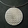 Silver Circular Double Domed Necklace, thumbnail 1 of 5
