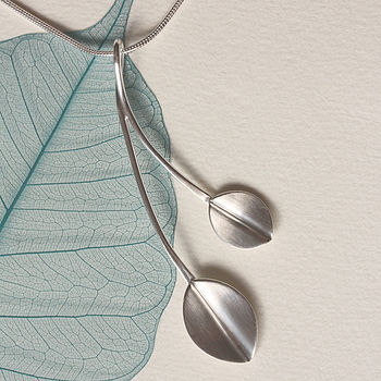 Elegant Sterling Silver Leaves Necklace, 3 of 7