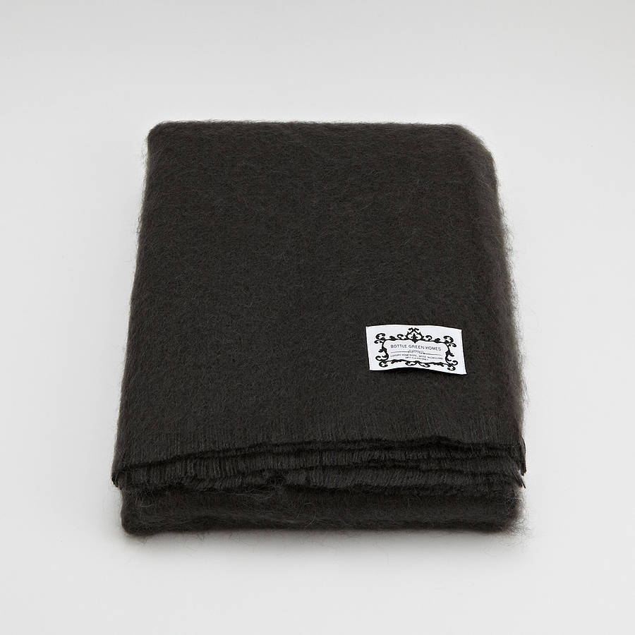 Grey Mohair Throw By Bottle Green Homes