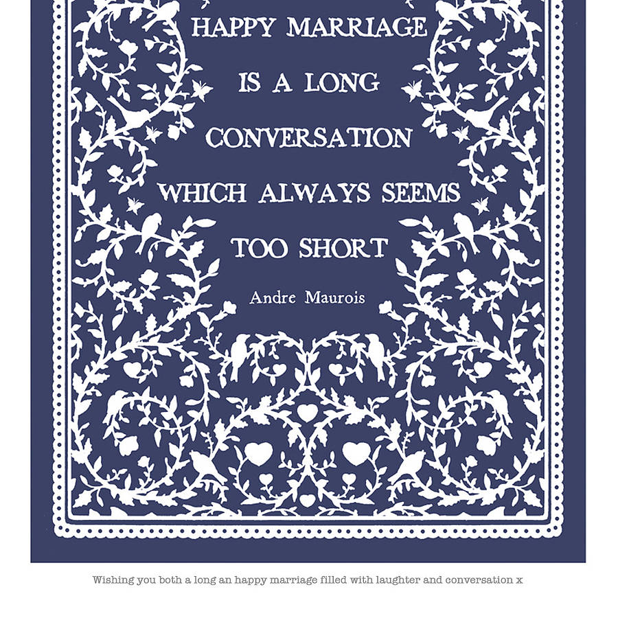 Wise Words Print Marriage By Hipster Spinster | notonthehighstreet.com