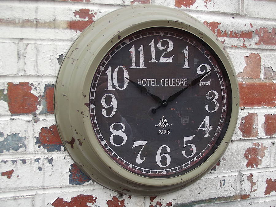 Factory Wall Clock By WOODS VINTAGE HOME INTERIORS