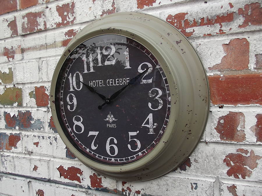 Factory Wall Clock By WOODS VINTAGE HOME INTERIORS