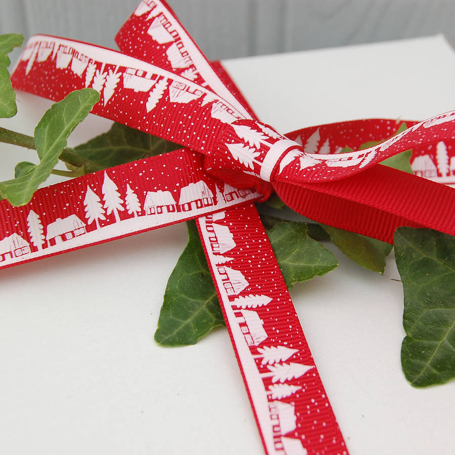 25m Roll Of Vintage Village Christmas Ribbon By Hunter Gatherer ...
