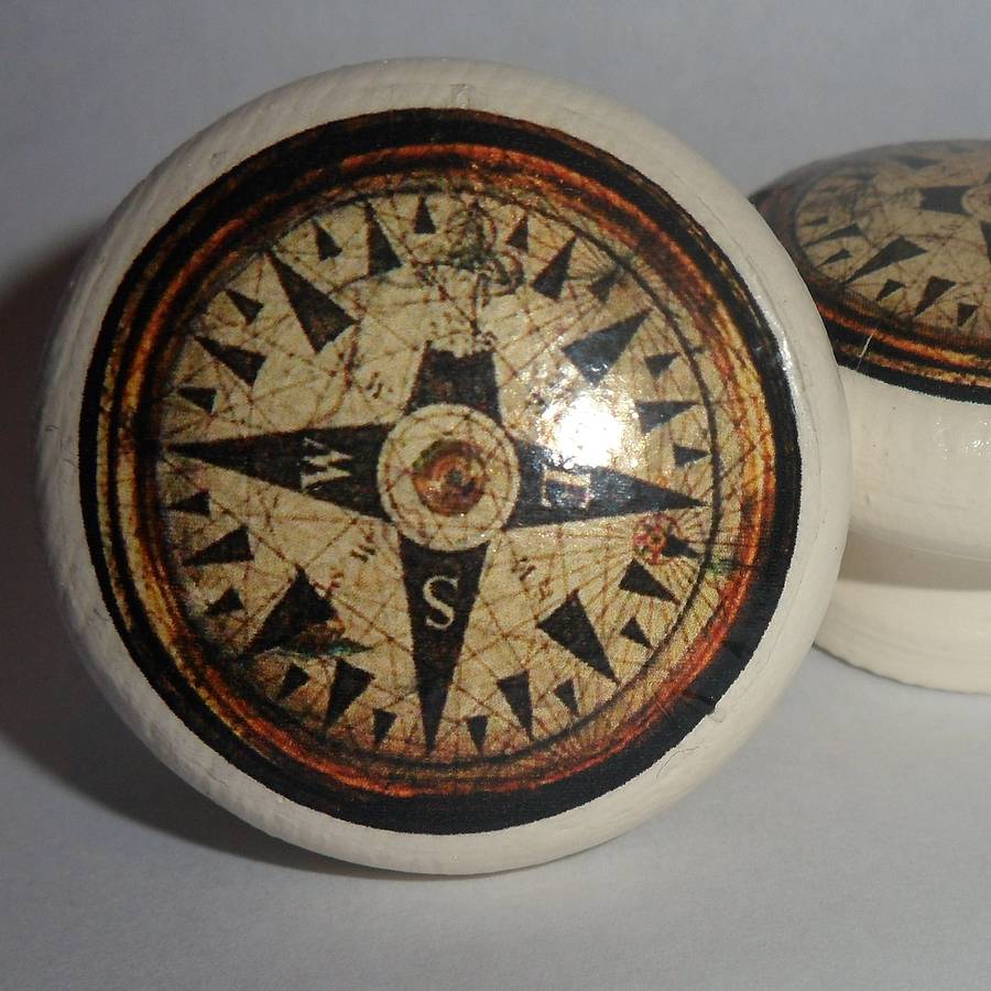 vintage compass door or drawer knob by surface candy ...