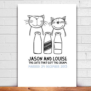 'Cats That Got The Cream' Engagement Print Gift, 2 of 7
