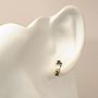 Straight Oxidised Silver With Gold Ball Post Earrings, thumbnail 3 of 5