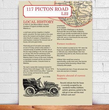 Personalised House History And Map Gift Print, 2 of 6