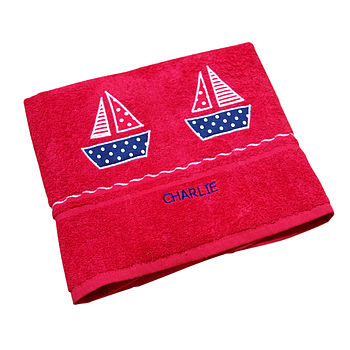 Personalised Red Swimming Towel, 6 of 8