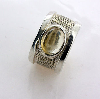 Sterling Silver Citrine Drum Ring, 2 of 5