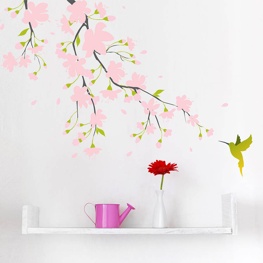 Pink Blossom Colour Wall Sticker, 1 of 2