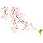 Pink Blossom Colour Wall Sticker, thumbnail 2 of 2