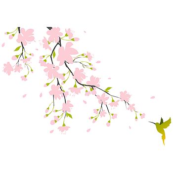 Pink Blossom Colour Wall Sticker, 2 of 2