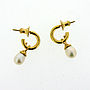 Silver Or Gold Vermeil Mini Hoop Pearl Earrings, thumbnail 2 of 6