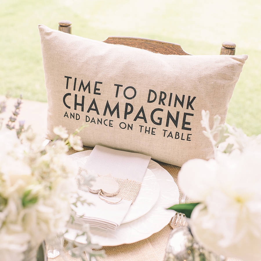 'Time To Drink Champagne And Dance' Cushion, 1 of 3