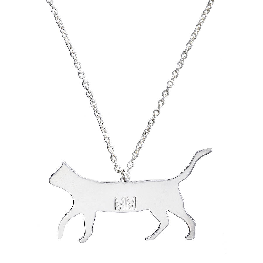 Cat Silhouette Sterling Silver Necklace By MONA MARA ...