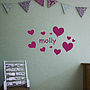 Name With Hearts Decal, thumbnail 1 of 3