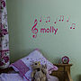 Name With Musical Notes Decal, thumbnail 1 of 3