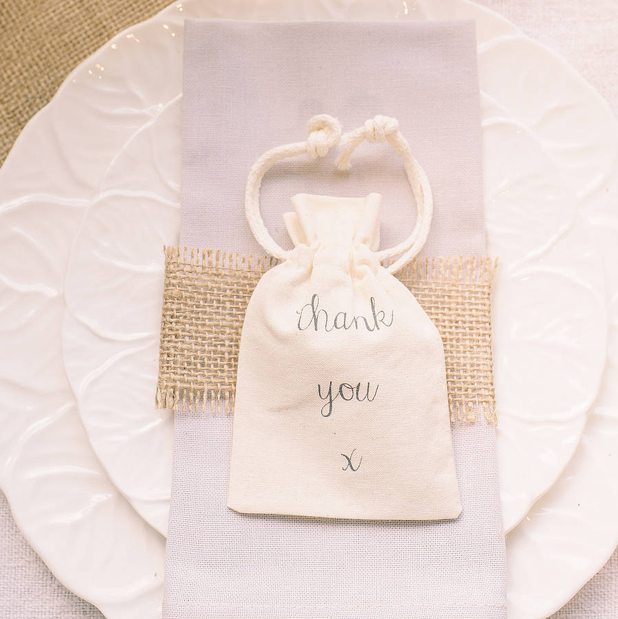 Thank You Cotton Bag For Wedding Favours By The Wedding Of My