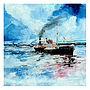 Tramp Steamer Canvas Painting, thumbnail 1 of 2