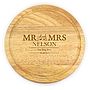 Mr And Mrs Personalised Round Chopping Board, thumbnail 2 of 2