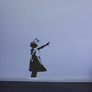 Banksy Girl Reaching Vinyl Wall Decal, 3 of 5