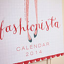 2014 'fashionista' Illustrated Calendar By Magic + Monroe