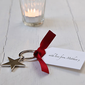 Personalised Star Christmas Keyring With Tag, 3 of 3