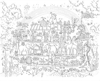 Noah's Ark Colouring In Poster, 3 of 5