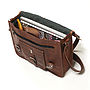 Classic Leather Satchel With Front Pocket, thumbnail 2 of 7