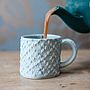 Porcelain Mug With Textile Textured Design, thumbnail 1 of 7
