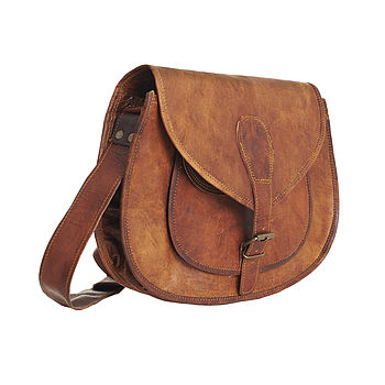 Personalised Vintage Leather Saddle Bag Large, 4 of 10