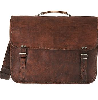 Classic Leather Messenger With Handle, 4 of 7