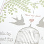 Lovebirds Personalised Wedding Day Print, thumbnail 3 of 5