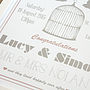 Lovebirds Personalised Wedding Day Print, thumbnail 4 of 5