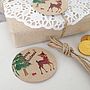 Pack Of 10 Retro Style Festive Deer Christmas Gift Tags, thumbnail 1 of 3