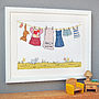 Personalised Children's Pink Washing Line Unframed Print, thumbnail 1 of 10