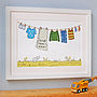 Personalised Children's Pink Washing Line Unframed Print, thumbnail 9 of 10