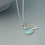 Aqua Chalcedony And Leaf Necklace, thumbnail 2 of 4