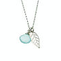 Aqua Chalcedony And Leaf Necklace, thumbnail 3 of 4