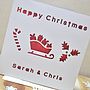Personalised Laser Cut Christmas Sledge Card, thumbnail 2 of 3