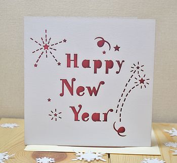Laser Cut Happy New Year Card, 2 of 4