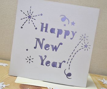 Laser Cut Happy New Year Card, 3 of 4