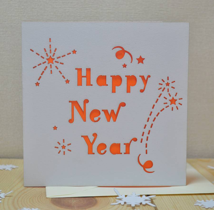 Laser Cut Happy  New  Year  Card  By Sweet Pea Design 