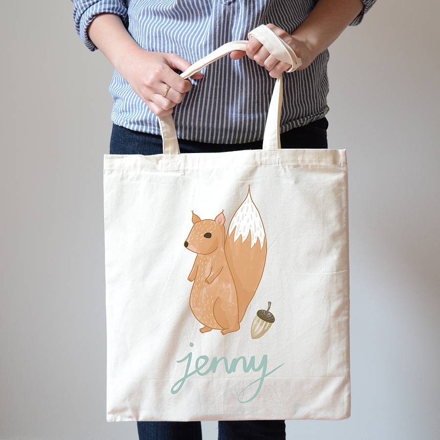 Personalised Cute Animal Tote Bag By Hannah Stevens ...