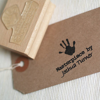 'Masterpiece By' Personalised Hand Rubber Stamp, 4 of 5