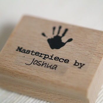 'Masterpiece By' Personalised Hand Rubber Stamp, 5 of 5