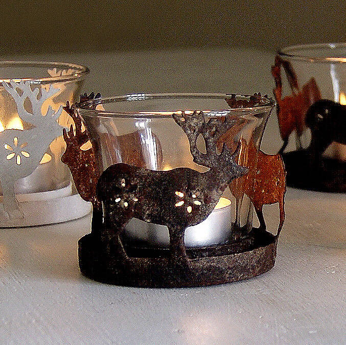 reindeer tea light votive by red lilly | notonthehighstreet.com